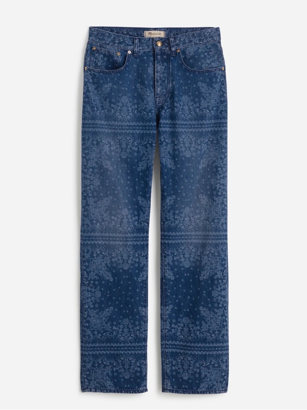 NEW MADEWELL DEAN PAISLEY PRINT JEANS - 28
